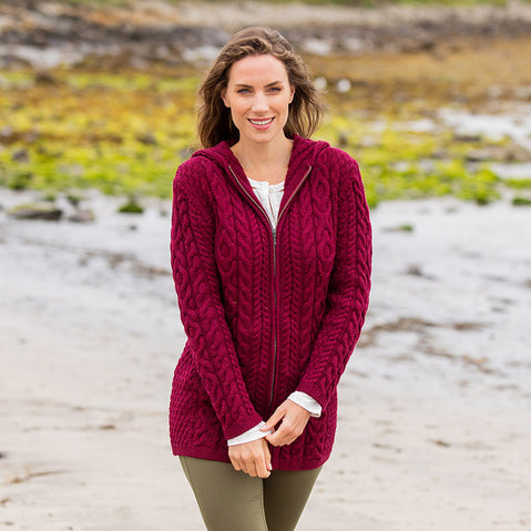 The Gweebarra Aran Hooded Cardigan