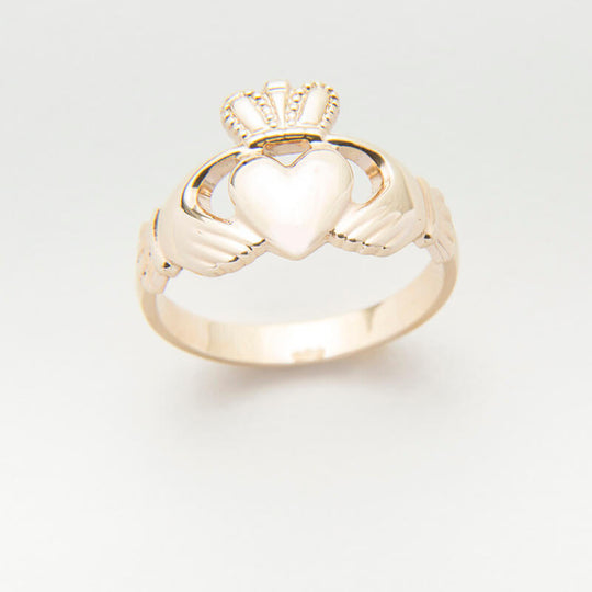 14k Gold Gents Claddagh Ring