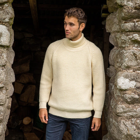 Roll Neck Fisherman's Irish Sweater