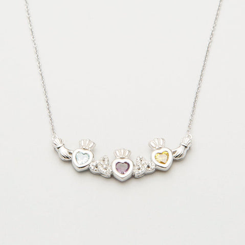 Personalized Mothers Trinity Knot Pendant Three Birthstones