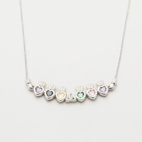 Personalised Mothers Trinity Knot Pendant Six Birthstones