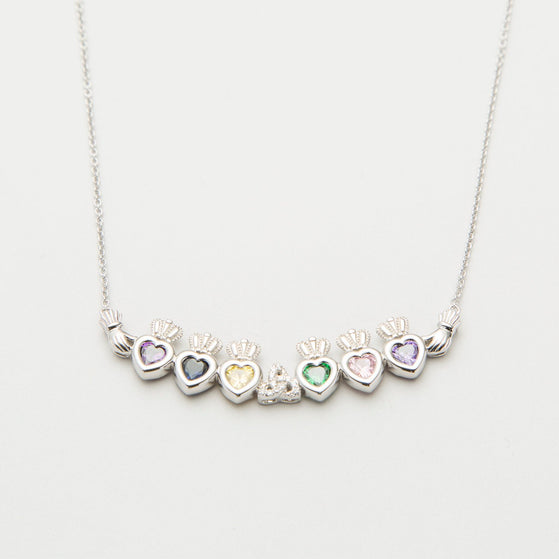 Personalised Mothers Trinity Knot Pendant Six Birthstones