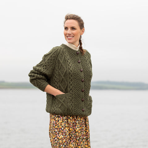 The Ashford Hand Knit Aran Cardigan