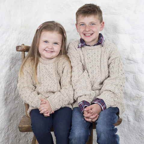 Kids Crew Neck Aran Sweater