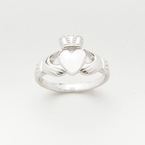 Sterling Silver Ladies Heavy Claddagh Ring