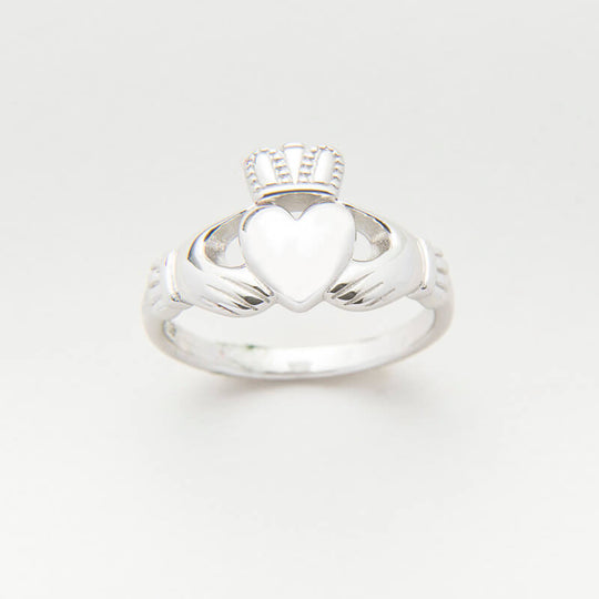 Damen-Claddagh-Ring aus massivem Sterlingsilber