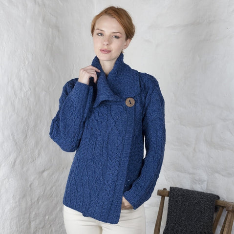 Women's One Button Aran Cardigan