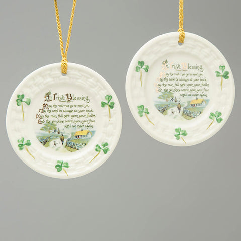 Belleek Irish Blessing Hanging Ornament