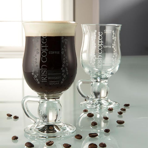 Galway Crystal Pair Of Irish Coffee Recipe Glasses