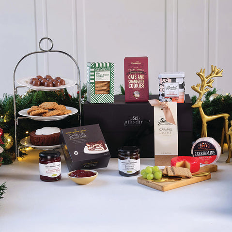 Ultimate Irish Afternoon Tea Hamper with Bewley's Irish tea, fruit cake, handmade biscuits, Irish preserves and sweet treats