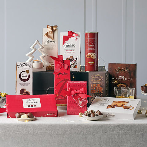 Chocolate Sensations Gift Box with Butlers Irish chocolates, chocolate truffles, cookies and luxury sweet treats from Ireland