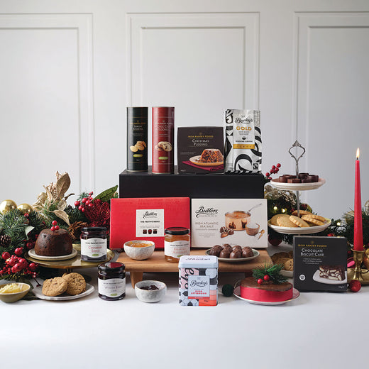 The Finest Irish Fare Hamper with Butlers chocolates, Bewley's tea, Irish Christmas pudding and gourmet Irish treats
