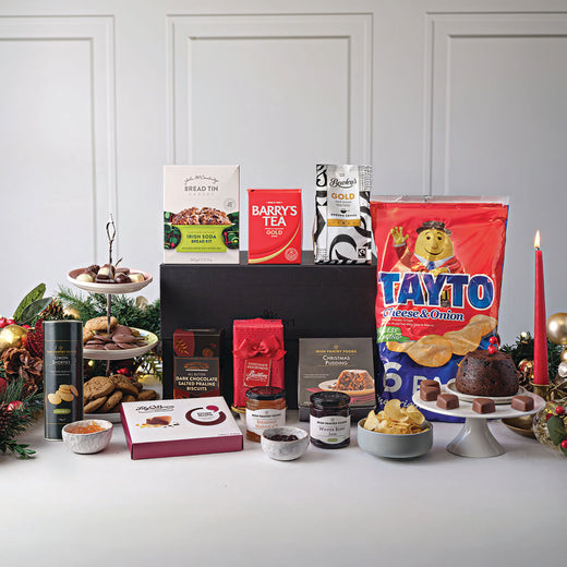 Across the Miles Hamper with Tayto crisps, Barry's Tea, Irish soda bread mix and traditional Irish food gifts