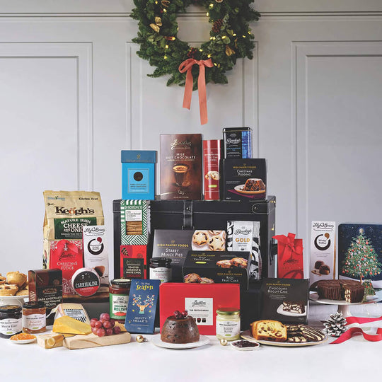 The Irish Christmas Food Hamper with Carrigaline cheese, Keogh's crisps, Butlers chocolates and traditional Irish gourmet treats