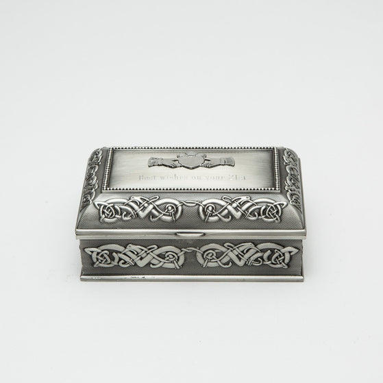 Personalized Claddagh Jewelry Box Medium