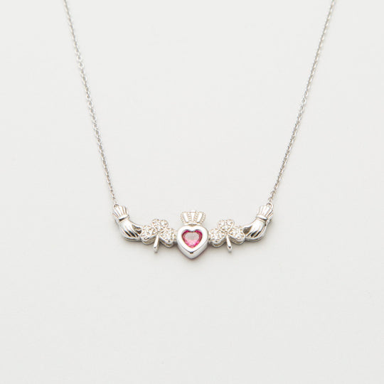 Personalized Mothers Shamrock Pendant One Birthstone