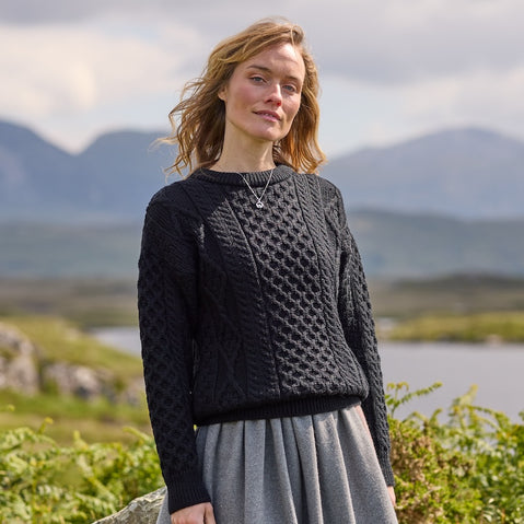 Womens Fisherman Lightweight Crew Neck Heritage Sweater