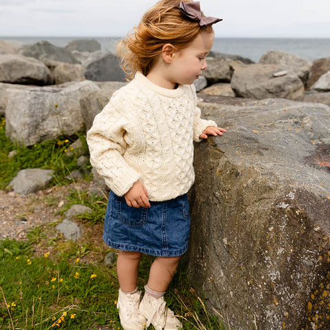Kids Crew Neck Aran Sweater