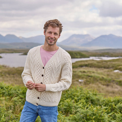 Handknit V-Neck Cardigan