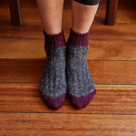 Two Tone Wool Ankle Socks