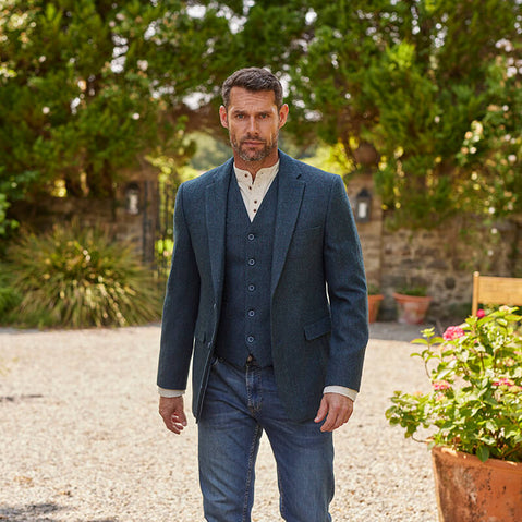 Men's Herringbone Irish Tweed Vest