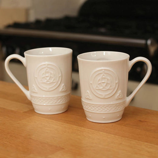 Irish home décor - Belleek Celtic Mugs