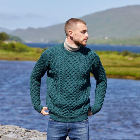 Men's Crew Neck Irish Wool Classic Sweater