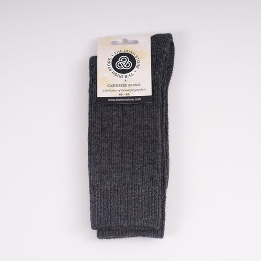 A set of men's cashmere blend socks in beige, brown, and black colors, displayed with a 'Cashmere' brand tag.