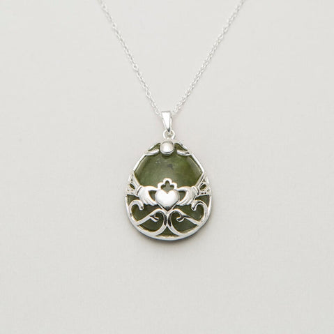 Connemara Marble Sterling Silver Basket Pendant