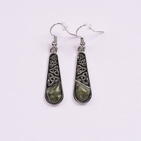 Connemara Marble Trinity Knot Drop Earrings