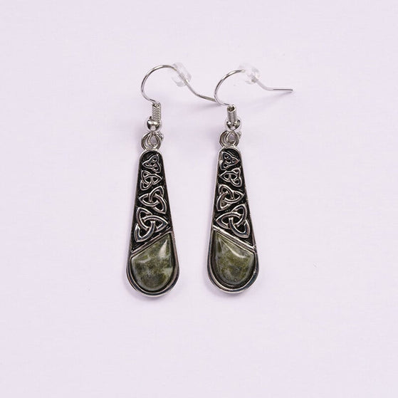 Connemara Marble Trinity Knot Drop Earrings