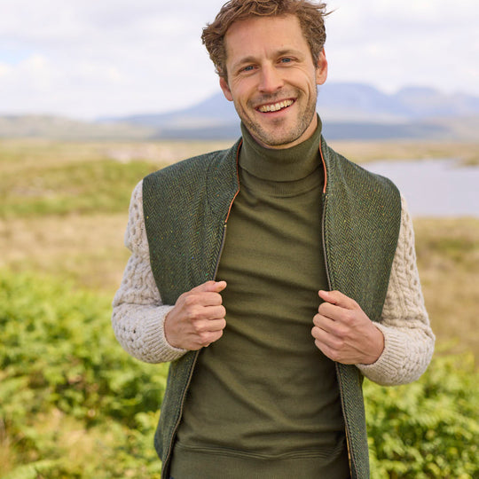 Aran Sleeves Tweed Jacket