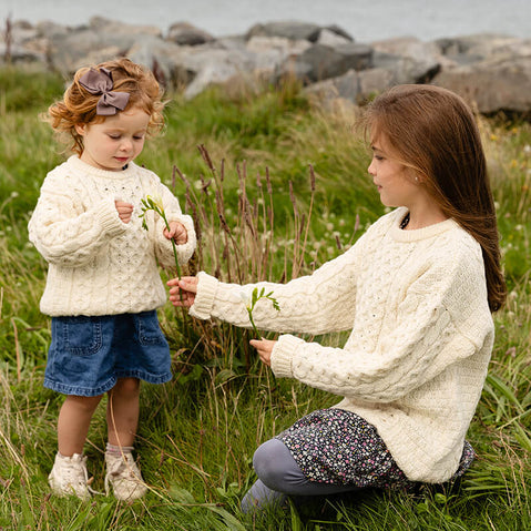 Kids Crew Neck Aran Sweater
