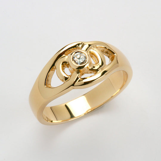 Yellow 14k Gold Celtic 0.10 Diamond Band