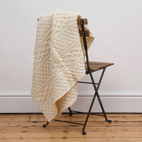 Irish Home Decor - Fisherman Classic Aran Wool Blanket