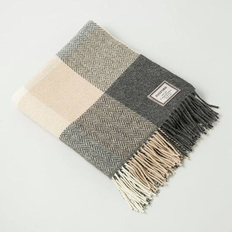 Foxford Lambswool/Cashmere Herringbone Blanket