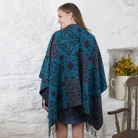 Fringed Irish Shawl With Celtic Design