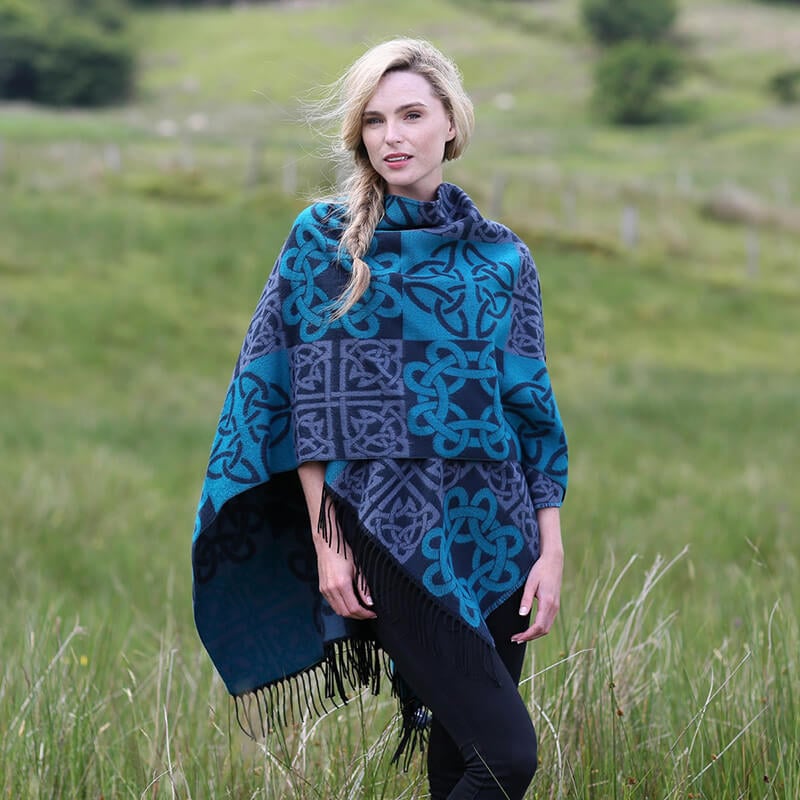 Fringed Irish Shawl With Celtic Design- The Irish Store