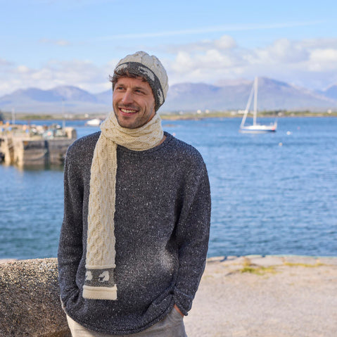 Aran Sheep Hat & Scarf Set