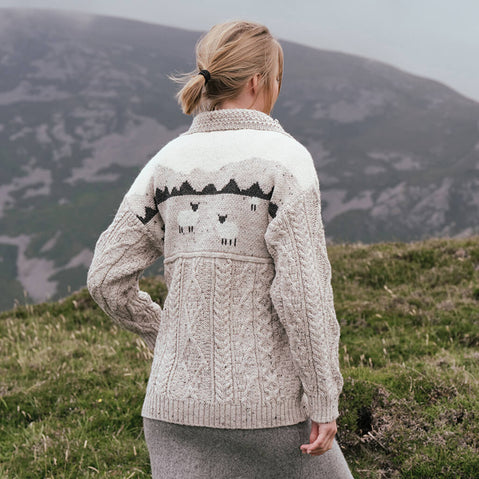 Women's Button Front Sheep Sweater Cardigan