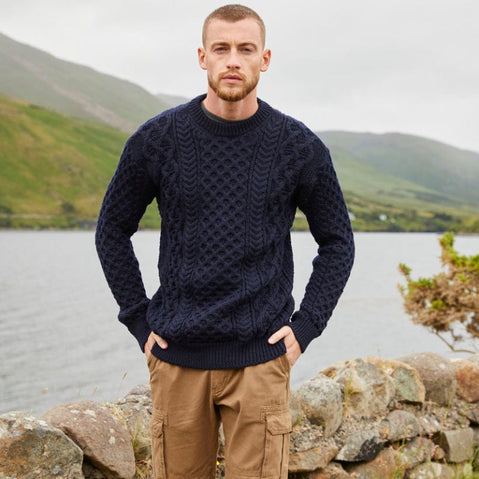 Men's Crew Neck Irish Wool Classic Sweater