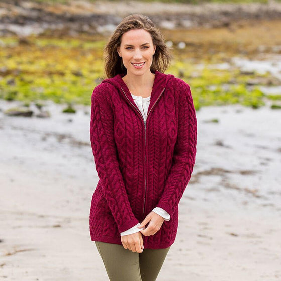 The Gweebarra Aran Hooded Cardigan
