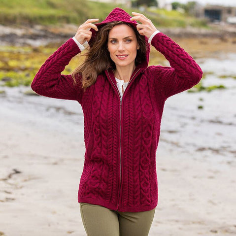 The Gweebarra Aran Hooded Cardigan