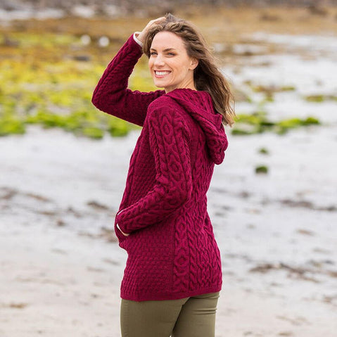 The Gweebarra Aran Hooded Cardigan