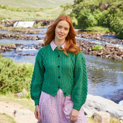 The Cushendall Cropped Aran Cardigan