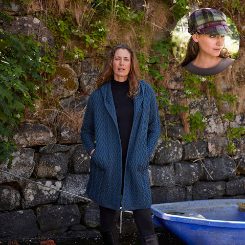 The Aran Cardigan & Newsboy Style Cap Set