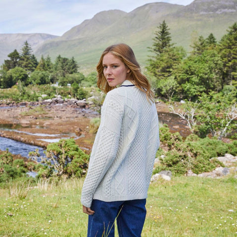 Inishloe Aran Sweater- White