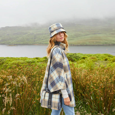 Mucros Irish Wool Half Zip Poncho