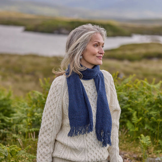 Women's Navy Skellig Scarf