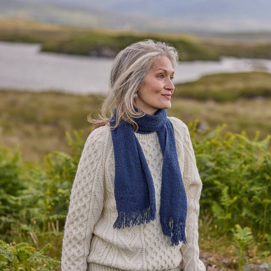 Women's Navy Skellig Scarf